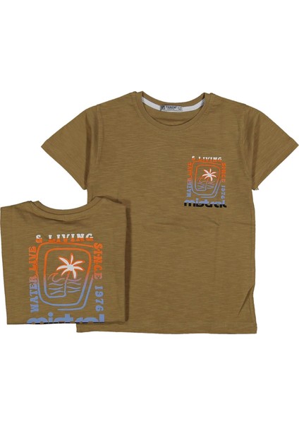 Erkek 5/8 Yaş Cep Baskılı Tişört