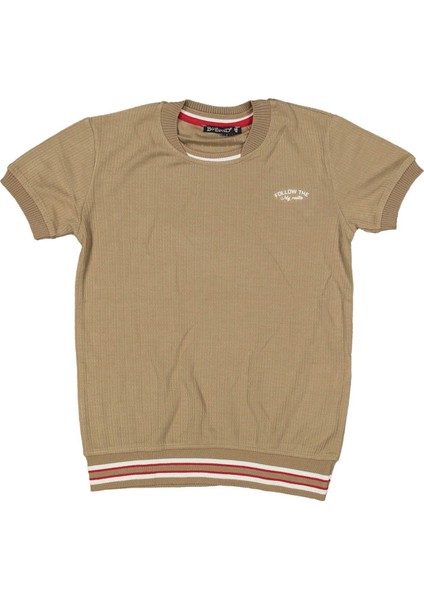 Erkek 10/15 Yaş Follow The Baskılı Ucu Şeritli Tişört