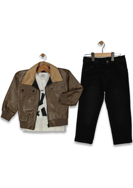 Erkek 5/8 Yaş Deri Ceket Takım