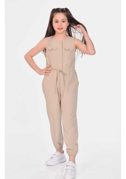 Kız 12/16 Yaş Keten Tulum