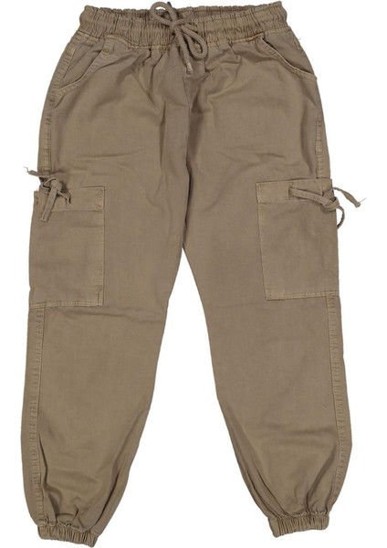 Kız 8/12 Yaş Bağcıklı Cepli Keten Pantolon