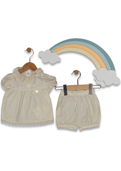 Kız 6/24 Ay Çiçek Baskılı Kız Elbise