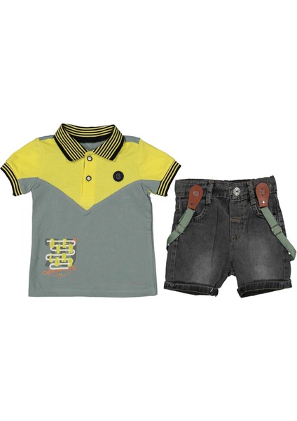 Erkek 6/18 Ay Çizgili Yakalı 2 Renkli Askılı 2li Takım