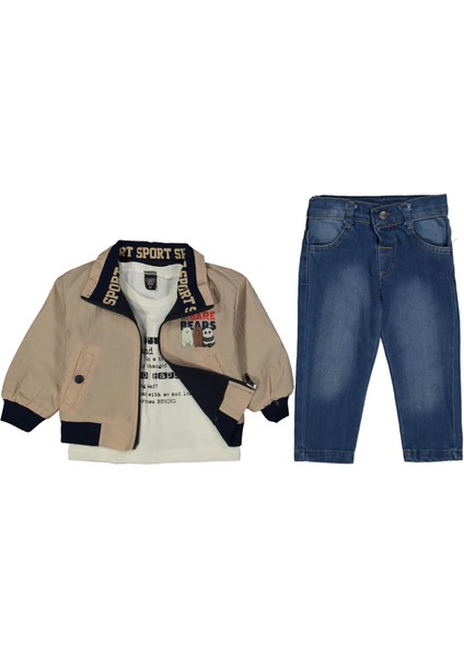 Erkek 1/4 Yaş 3 Ayı Baskılı Ceketli 3lü Tkm