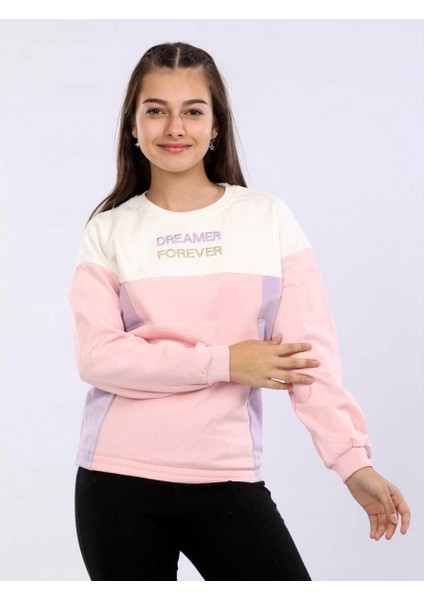 Kız 9/12 Yaş Dreamer Nakışlı Renkli 2ip Şardonlu Sweat