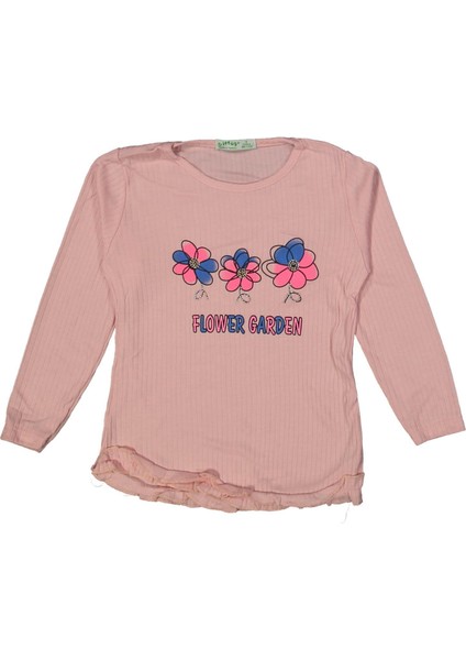 Kız 3/6 Yaş Çiçekli Taşlı Interlok Badi