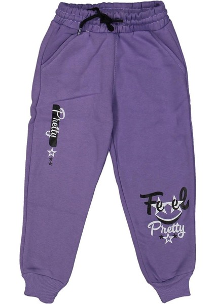 Kız 9/12 Yaş Kompak Prety Baskılı Penye 3 Ip Tek Alt