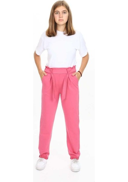 Kız 6/10 Yaş Kuşaklı Pile Kaşeli Eşofman Altı