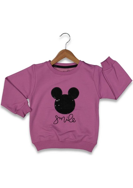 Kız 9/12 Yaş Pullu Miki Baskılı Sweat