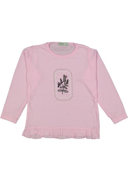 Kız 3/6 Yaş Yaprak Baskılı Interlok Badi