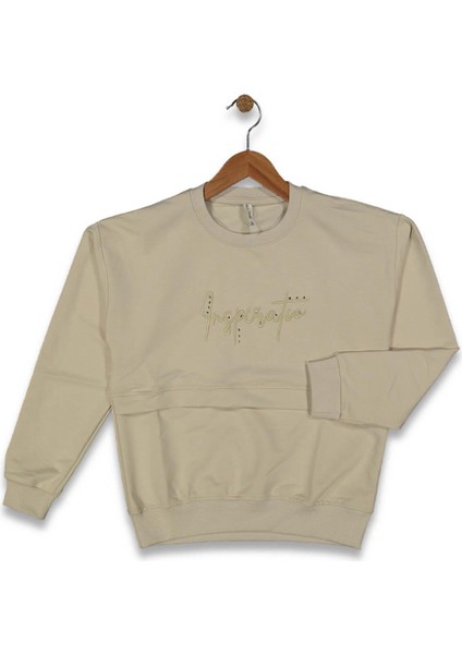 Kız 5/8 Yaş Yazılı Taşlı Sweat