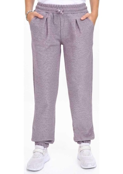 Kız 6/10 Yaş Pile Kaşeli Paça Lastikli Eşofman Al