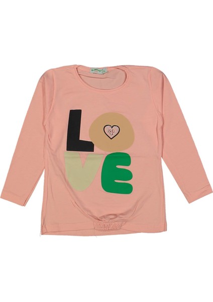 Kız 5/8 Yaş Love Baskılı Badi