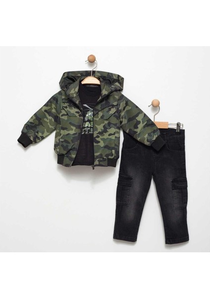 Erkek 2/5 Yaş Komoflaj Erkek Ceket Takım