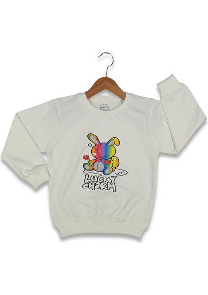 Kız 5/8 Yaş Renkli Ayı Baskılı Sweat