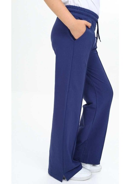 Kız 6/10 Yaş 2ip Yırtmaçlı Dikişli Bol Paça Eşofma