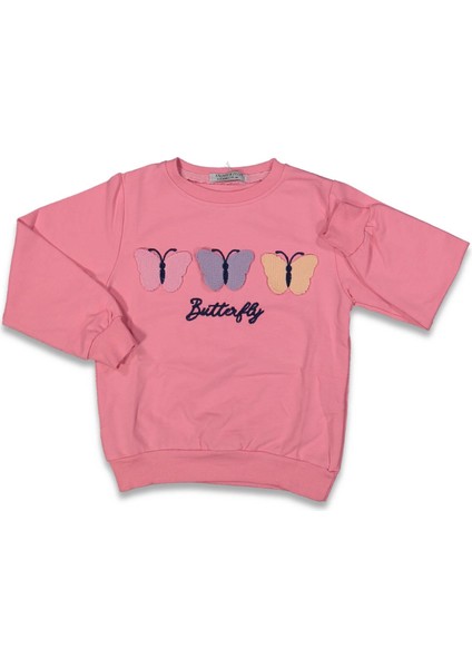 Kız 9/12 Yaş Kelebek Nakışlı Badi
