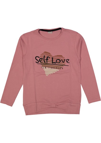 Kız 13/16 Yaş Self Love Baskılı Sıfır Yaka Sweat