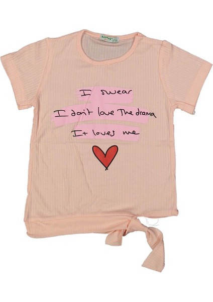 Kız 3/6 Yaş Kalp Baskılı Badi