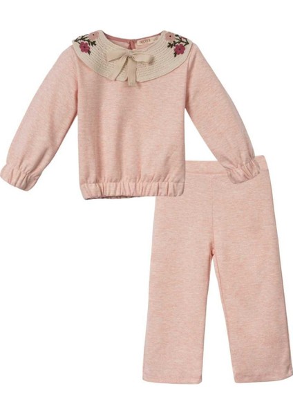 Kız 3/6 Yaş Ezas Çiçekli Bağlama Yakalı Özgün Tkm