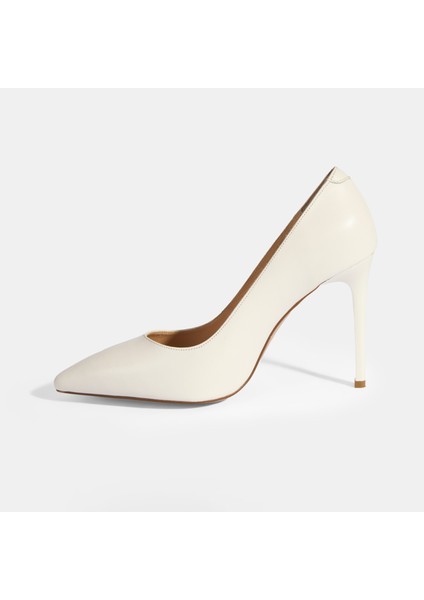 Kennedy Beyaz Kadın Deri Topuklu Klasik Ayakkabı modelleri
