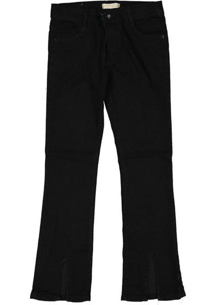 Kız 12/16 Yaş Ispanyol Paça Önü Yırtmaçlı Gri Kot Pantolon