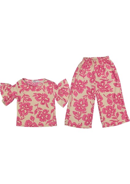 Kız 7/10 Yaş Bürüncük Ispanyol Kol Bol Paçalı Takım