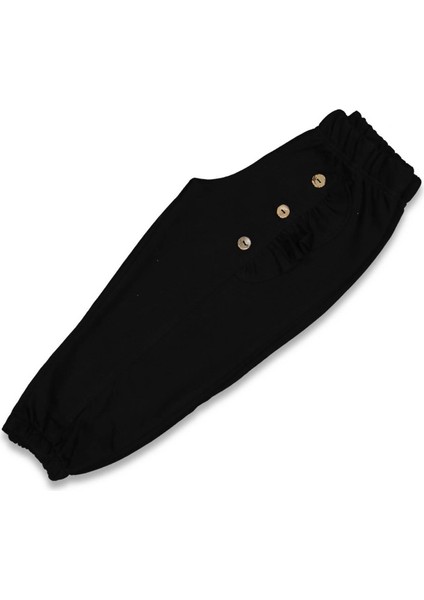 Kız 1/4 Yaş Önü Fırfırlı 3 Düğmeli Eşofman Altı