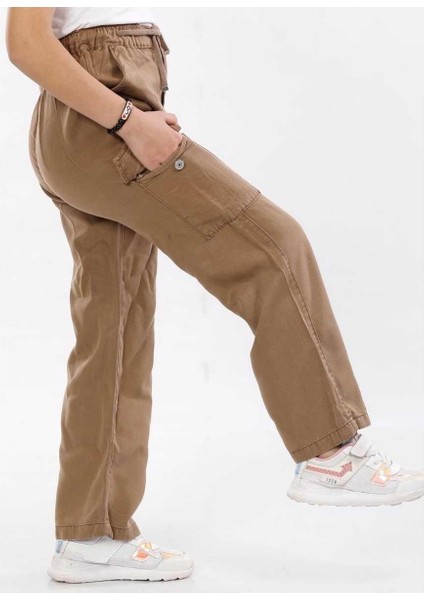 Kız 9/12 Yaş Modal Kargo Cepli Palazo Pantalon