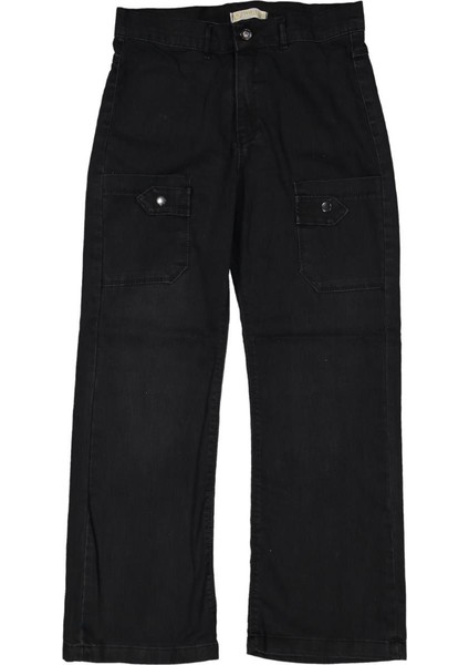 Kız 12/16 Yaş Kare Cepli Çıtçıtlı Kot Pantolon