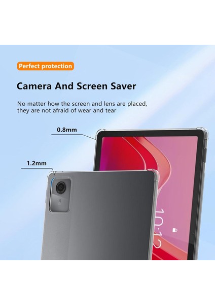 Lenovo K11 Lte 2024 Uyumlu Shockproof Köşe Korumalı Şeffaf Silikon Kılıf