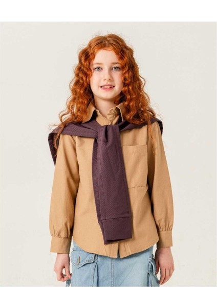 Kız 10/15 Yaş Arka Pileli Gömlek