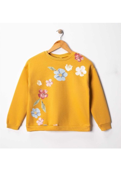 Kız 9/12 Yaş 3ip Çiçek Baskılı Sweat