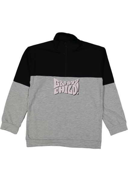 Kız 13/16 Yaş Yarım Fermuarlı Chıld Baskılı Sweat