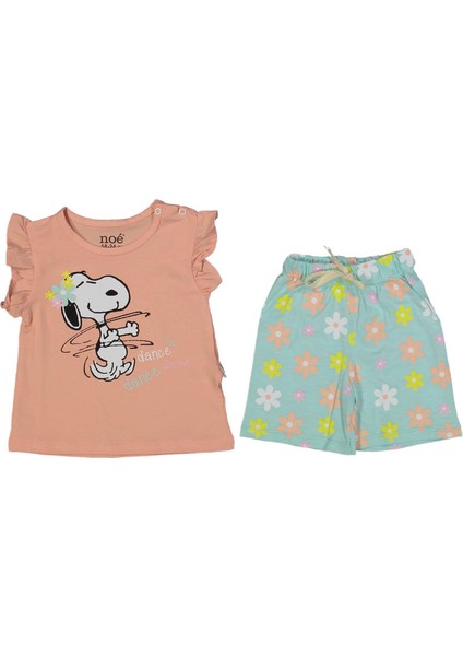 Kız 6/18 Ay Snoopy Çiçekli Takım