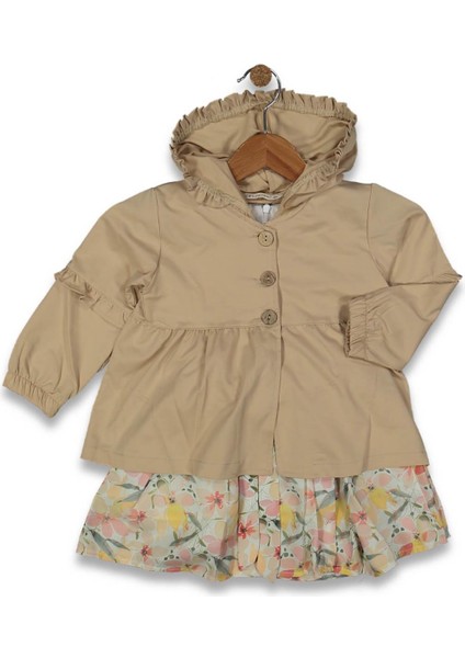 Kız 2/5 Yaş Ceketli Çiçekli Elbise Takım