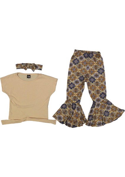 Kız 7/11 Yaş Etnik Baskılı Taytlı Takım