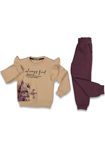 Kız 4/11 Yaş Always Çiçek Baskılı 2ip Şardonlu 2'li Takım
