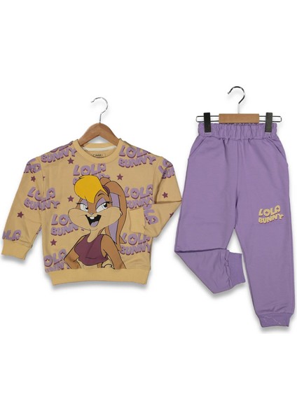 Kız 4/11 Yaş Tavşan Baskılı 2li Takım