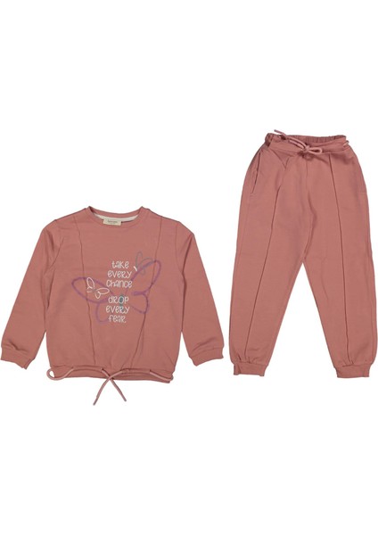 Kız 7/10 Yaş Kelebek Baskı Çımalı 2li Takım