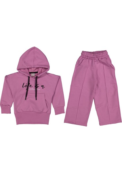 Kız 2/5 Yaş Life Is Kapşonlu Cepli Takım