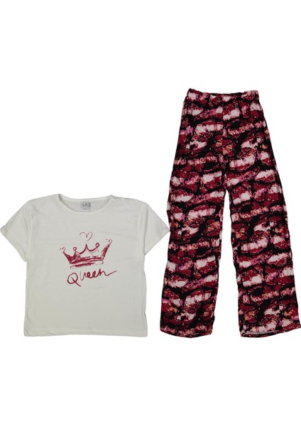 Kız 7/10 Yaş Queen Baskılı 2li Takım