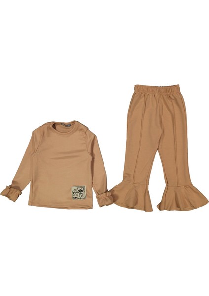 Kız 4/11 Yaş Ayılı Kumaş Etiketli 2'li Takım