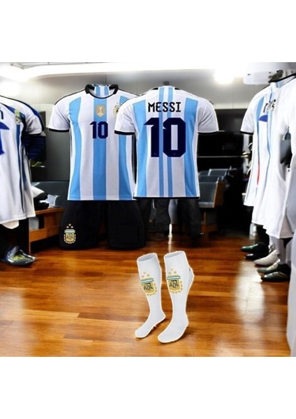 Arjantin 2024/25 Yeni Sezon Lionel Messi Çocuk Forması Forma-Şort Çorap