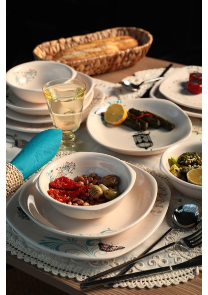 Retro Yemek Takımı 24 Parça 6 Kişilik
