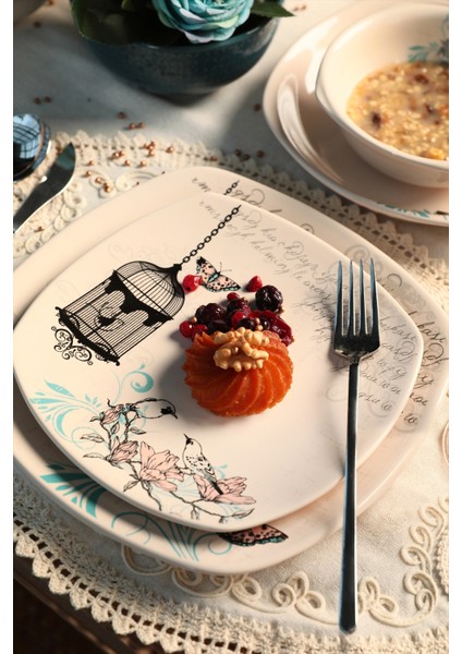 Retro Yemek Takımı 24 Parça 6 Kişilik
