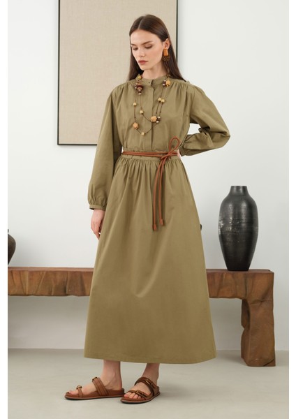 Büzgülü Pamuk Etek Açık Kil