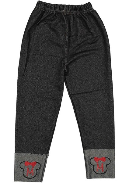 Kız 6/10 Yaş Dikişli Düz Kot Tayt