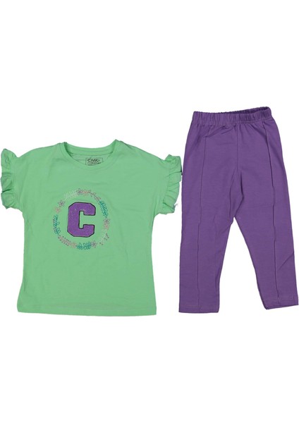 Kız 4/11 Yaş Omuz Fırfırlı Süzine C Nakışlı Takım