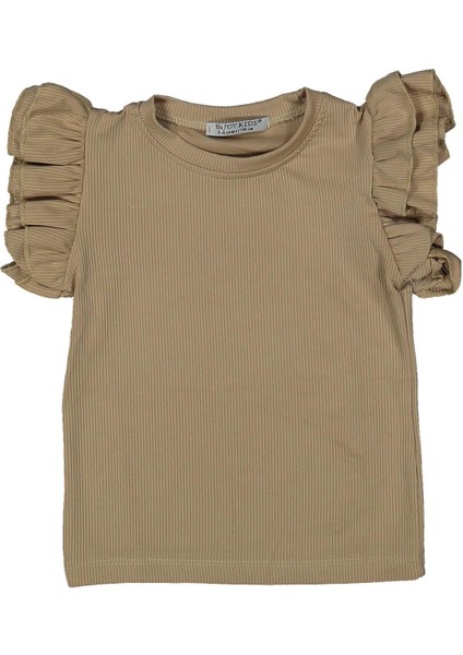 Kız 9/12 Yaş Kol Çift Fırfırlı Kısa Kol Badi